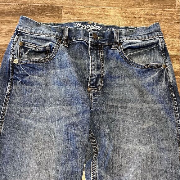 Wrangler Retro Jeans Mens 30x31 Slim Straight Stretch Denim Western Cowboy Cut - Picture 4 of 11